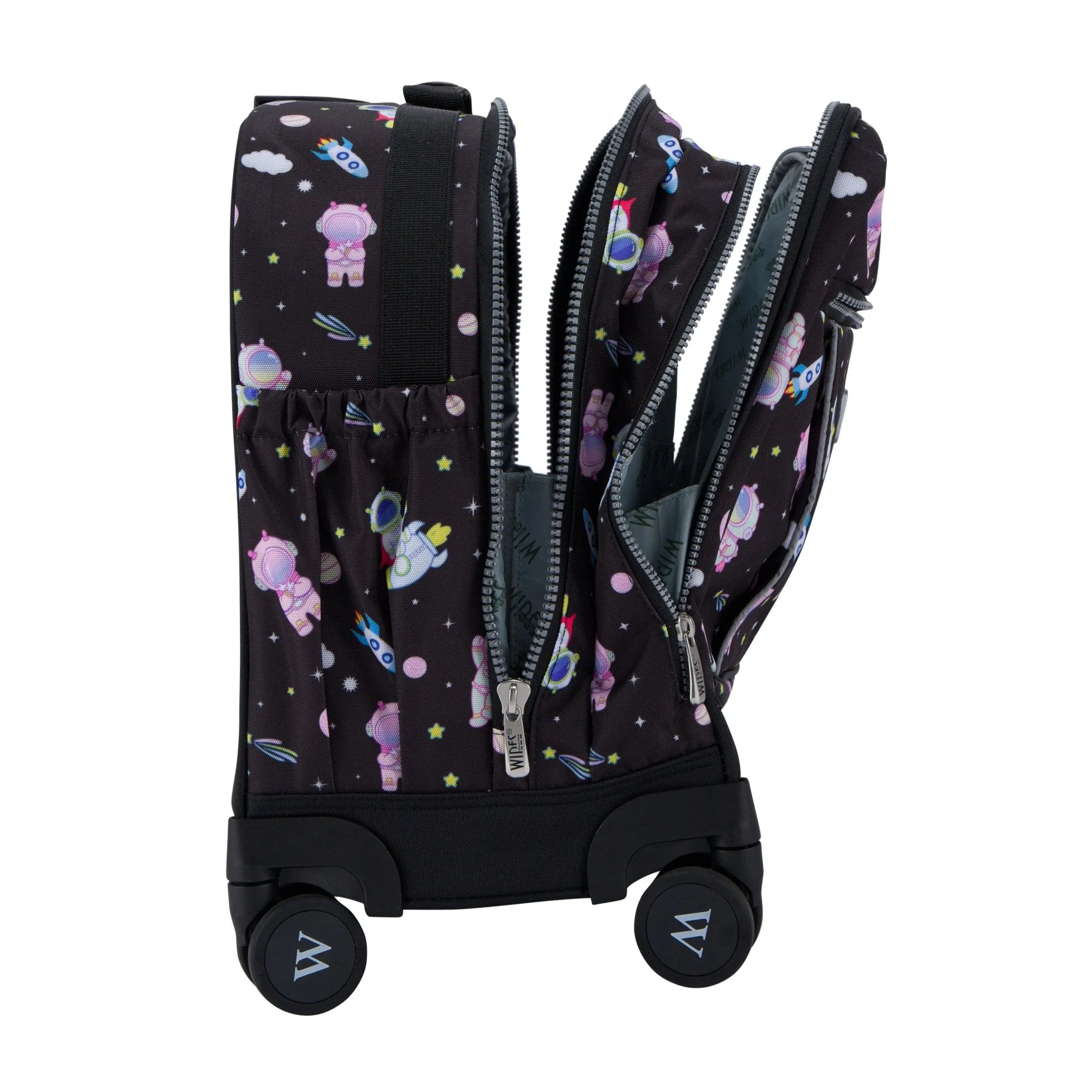Black Space School Bag Trolley Set of 4(Lunch Bag & Pencil Case) Lunch Box