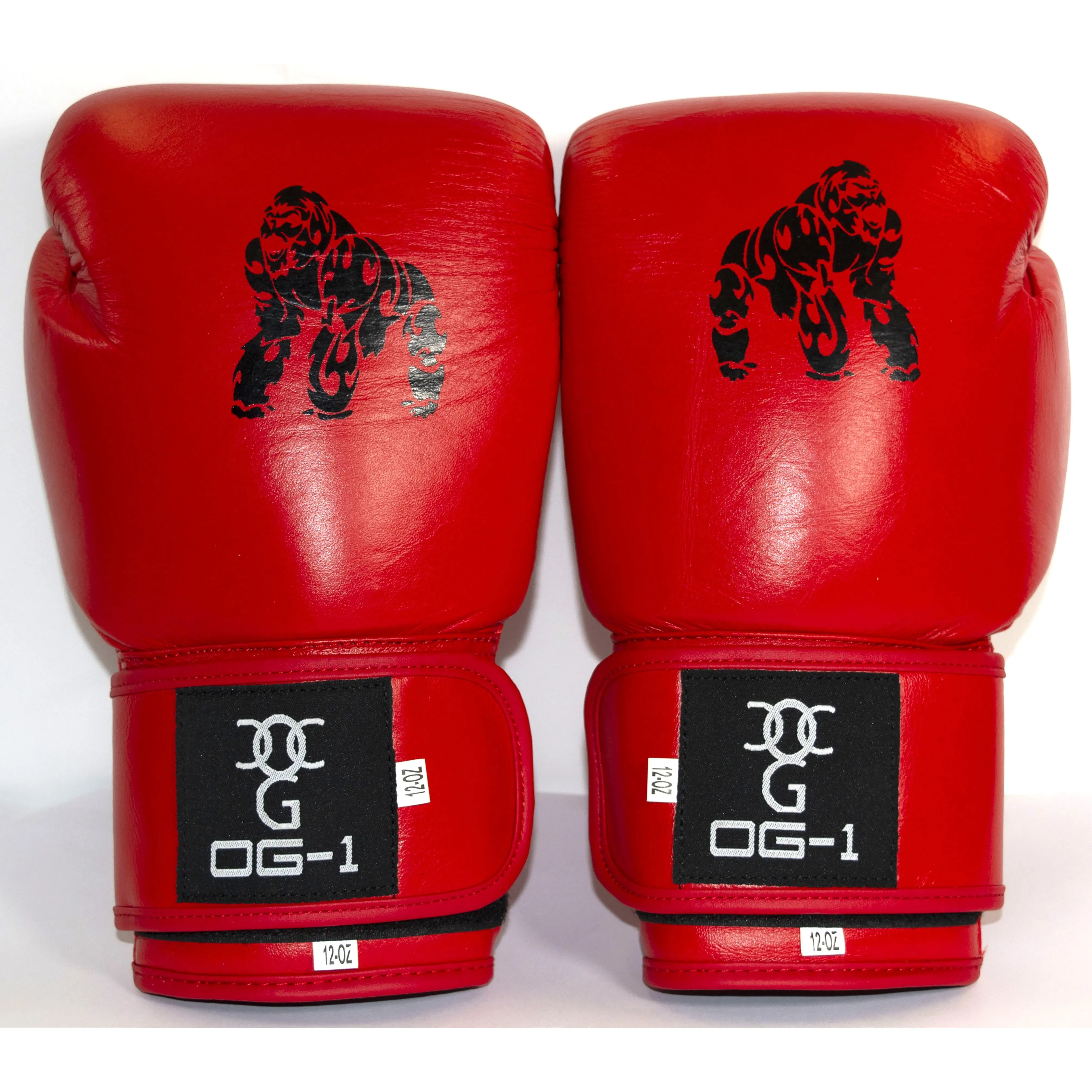 Boxing 'Match' Gloves - Red With Silver Back Design
