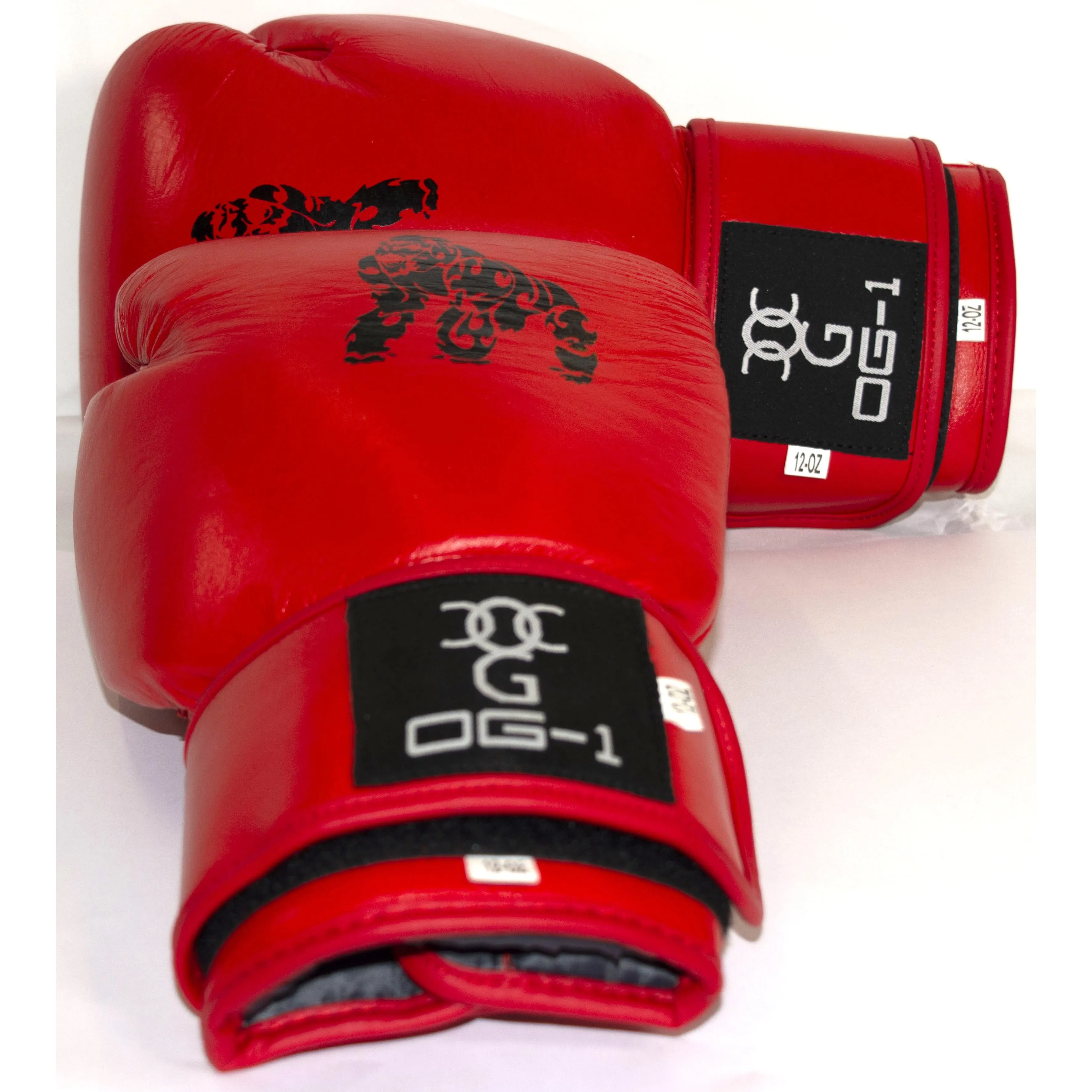 Boxing 'Match' Gloves - Red With Silver Back Design