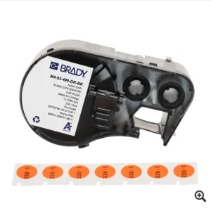 Brady BMP51 / BMP53 Label Maker Cartridge 0.5" Black on Orange M-83-499-0R-BK