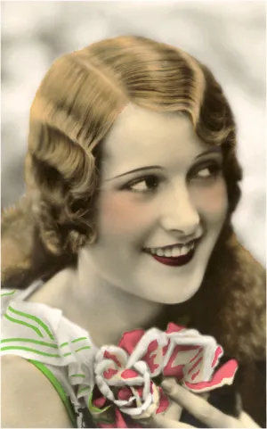 BW-25 Flapper with Flowers - Vintage Image