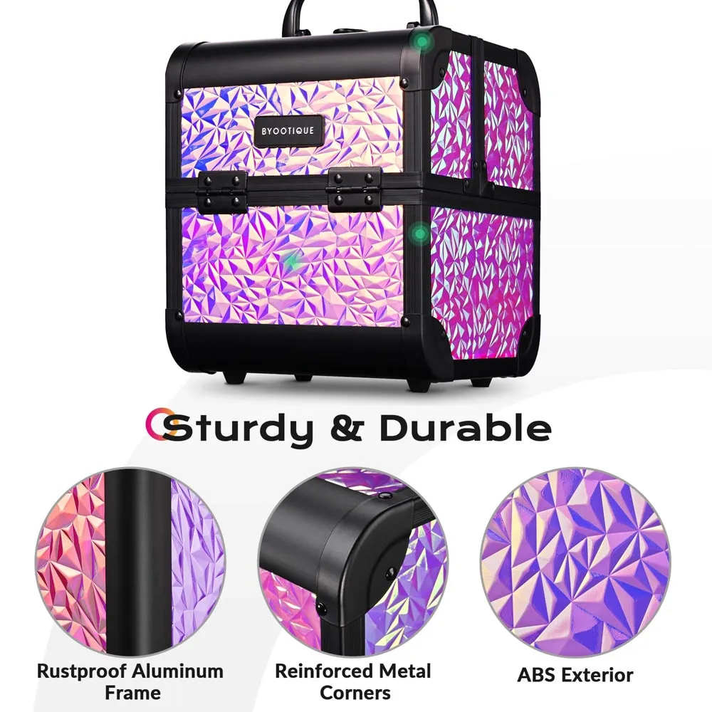 Byootique Mermaid Pink Makeup Case Vanity Cosmetic Organizer