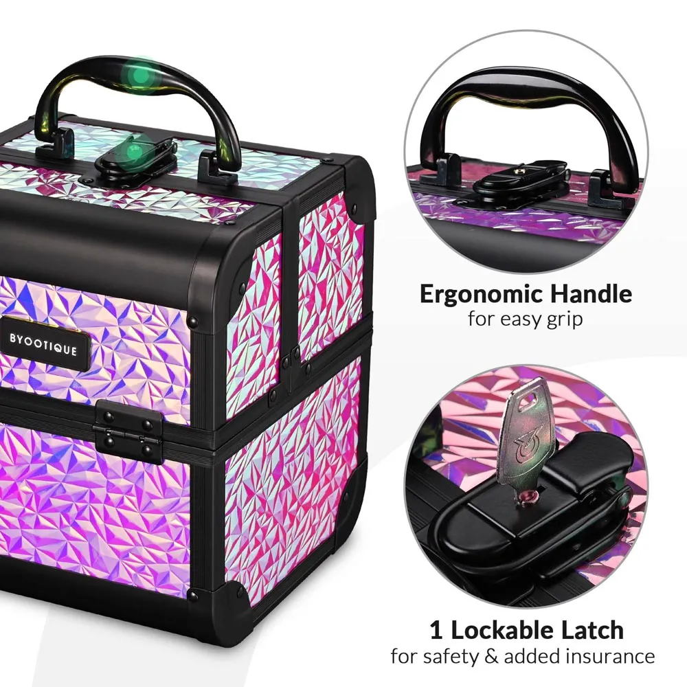 Byootique Mermaid Pink Makeup Case Vanity Cosmetic Organizer