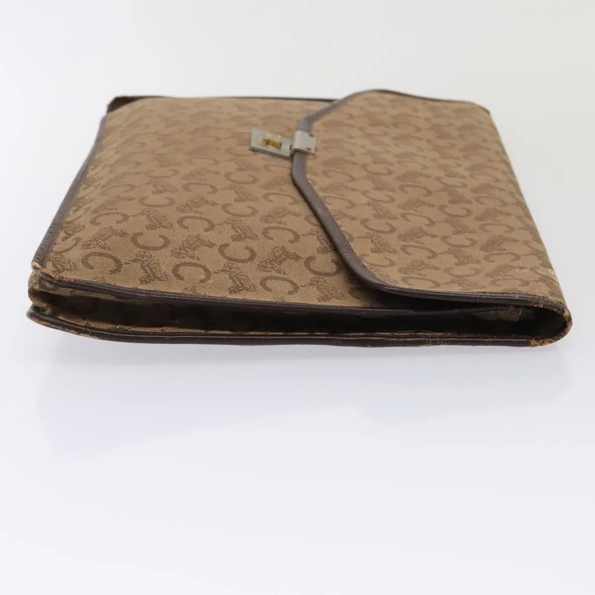 CELINE C saluki Clutch Bag Canvas 2Set Beige Auth bs17118