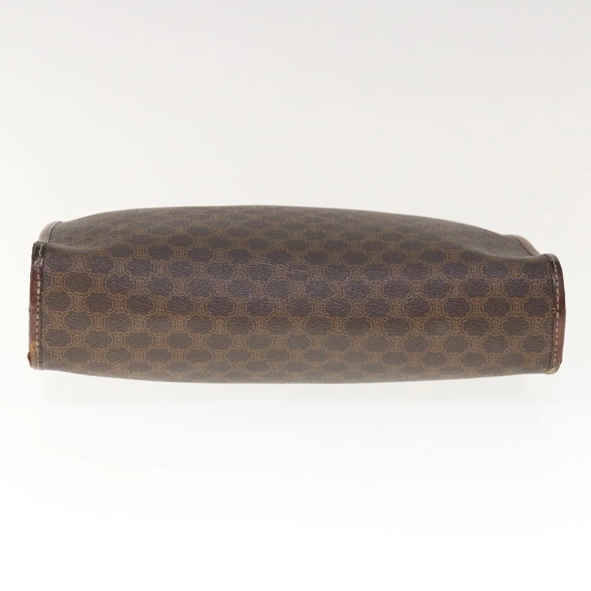 CELINE Macadam Canvas Clutch Bag PVC Brown Auth 65968