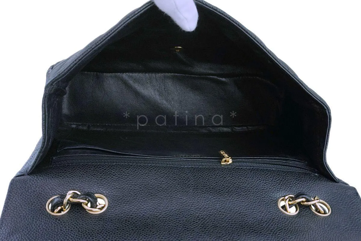 Chanel Black Caviar Classic Jumbo Flap Bag GHW