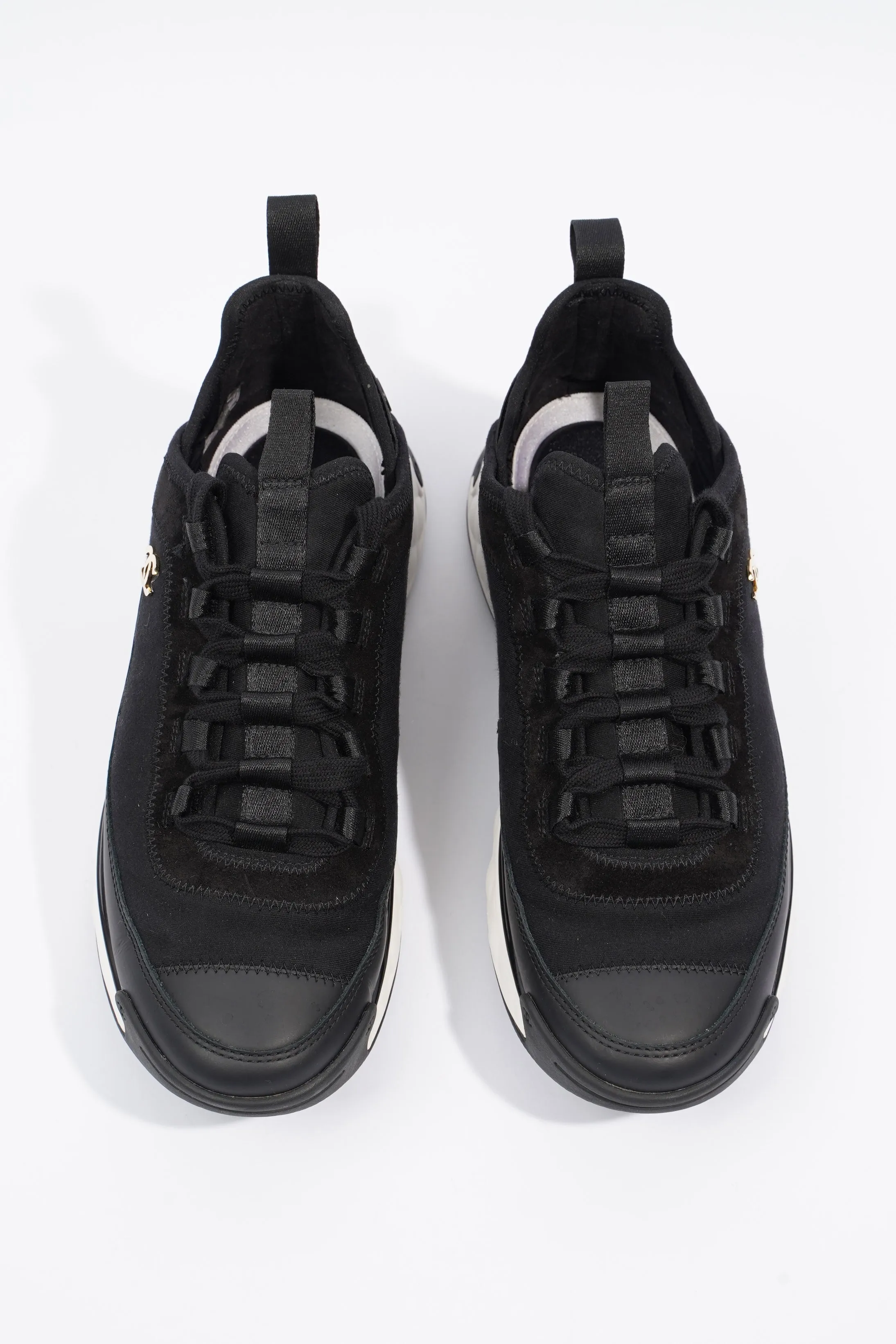 Chanel CC Logo Sneaker Black   White Fabric EU 39 UK 6