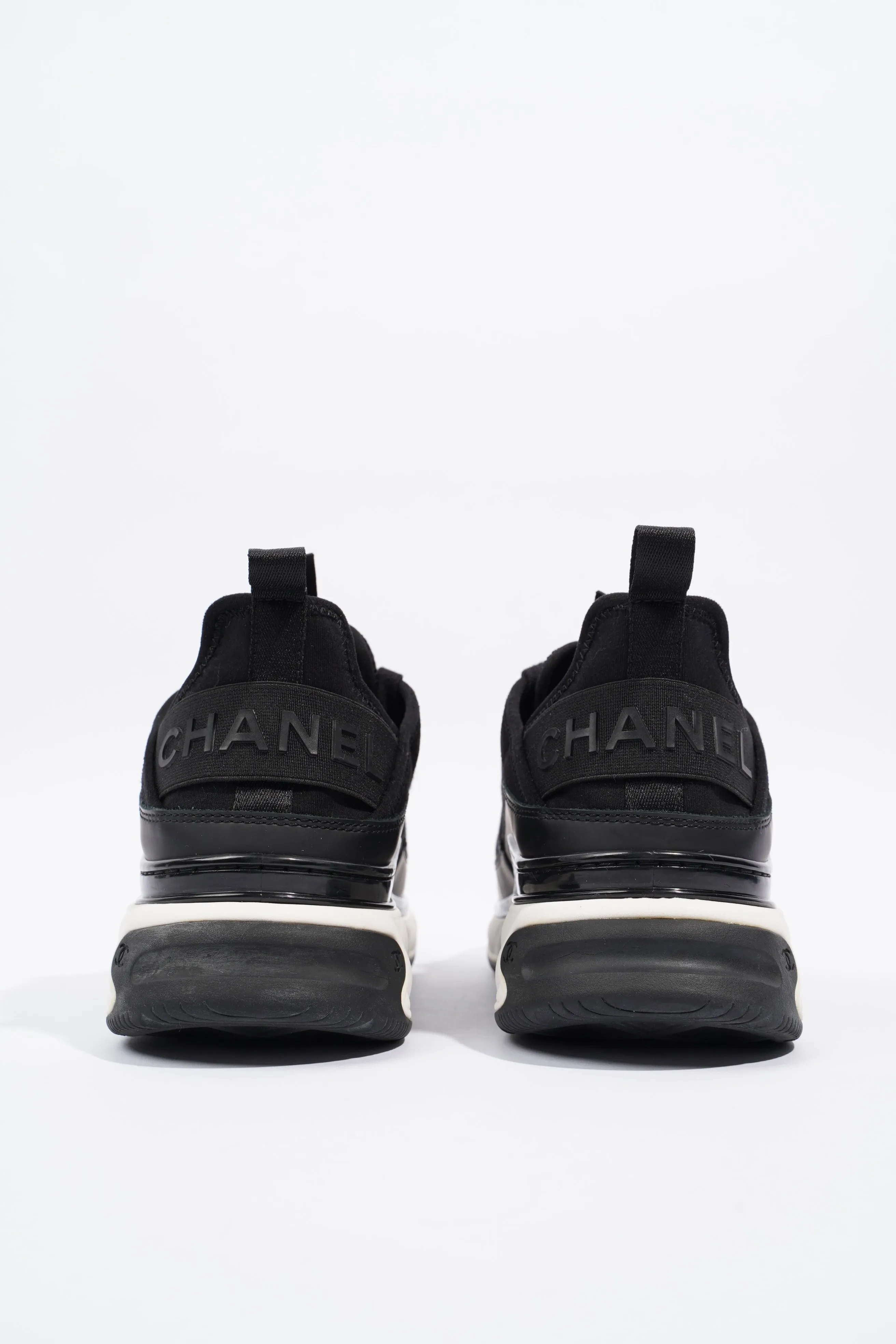 Chanel CC Logo Sneaker Black   White Fabric EU 39 UK 6