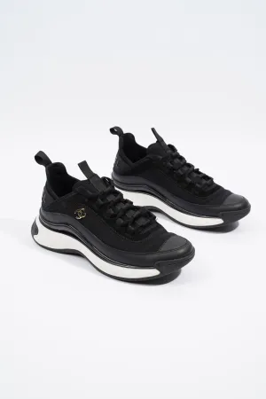 Chanel CC Logo Sneaker Black   White Fabric EU 39 UK 6