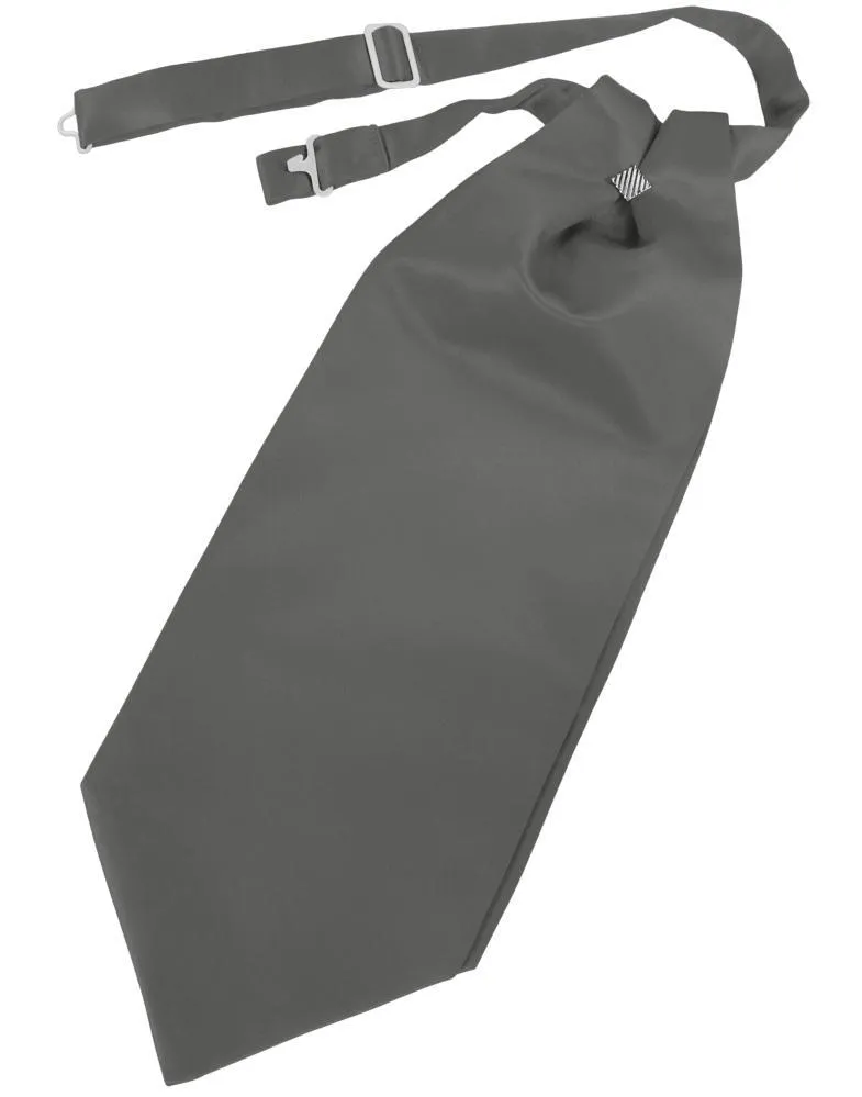 Charcoal Solid Satin Kids Cravat