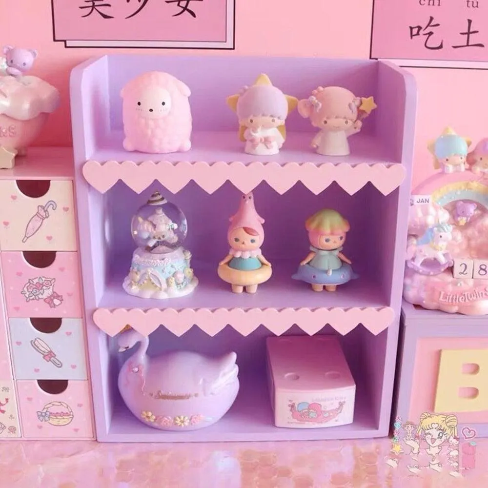 Chic Blush Pink Wooden Desktop Organizer