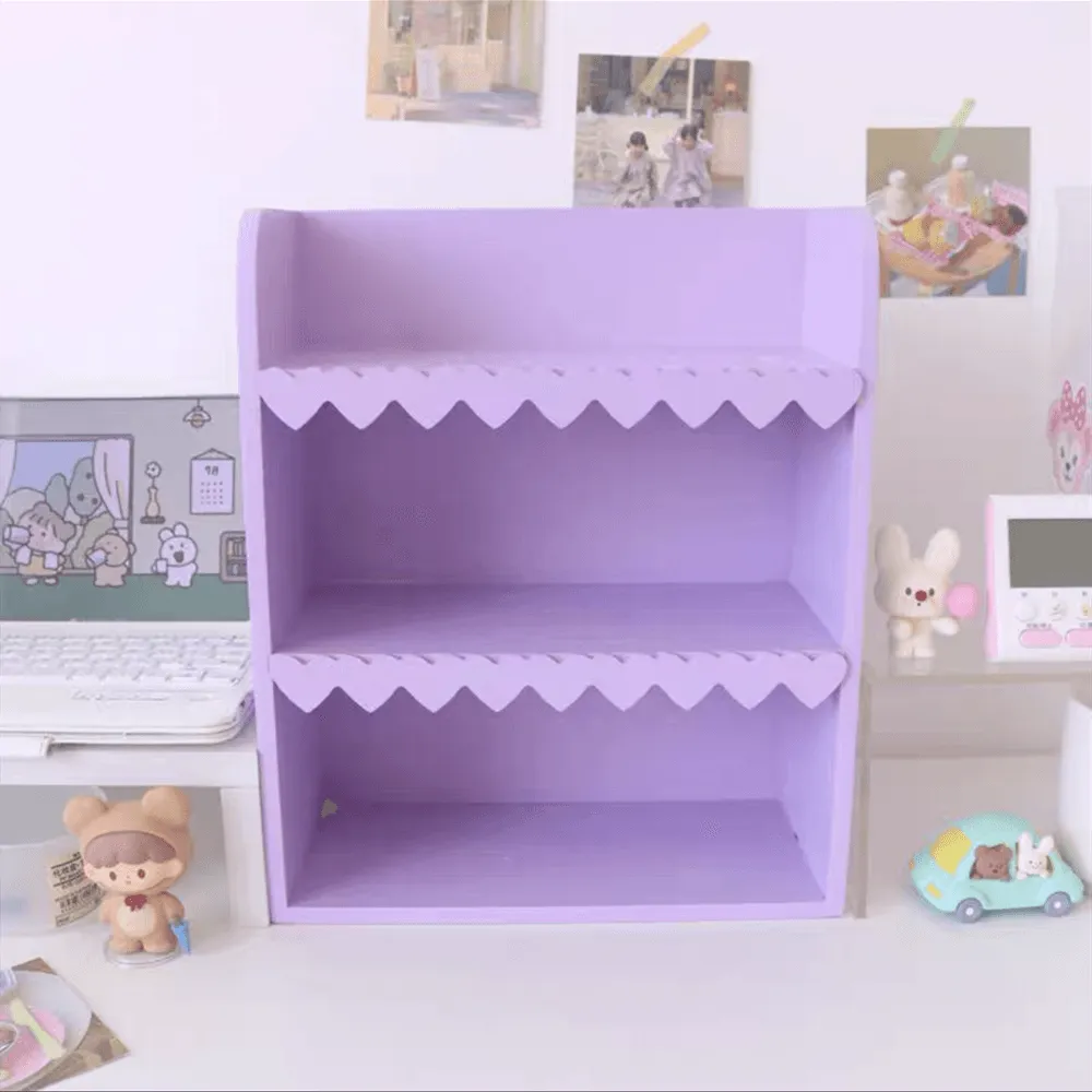 Chic Blush Pink Wooden Desktop Organizer