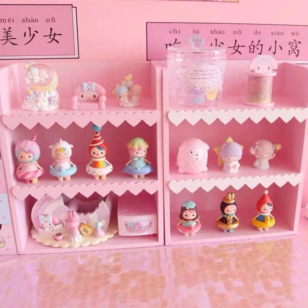 Chic Blush Pink Wooden Desktop Organizer