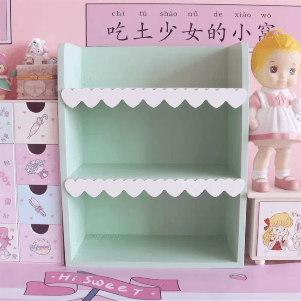 Chic Blush Pink Wooden Desktop Organizer