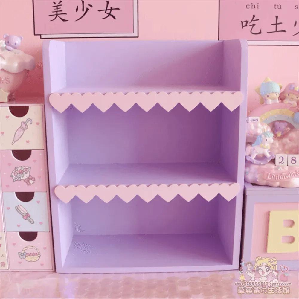 Chic Blush Pink Wooden Desktop Organizer
