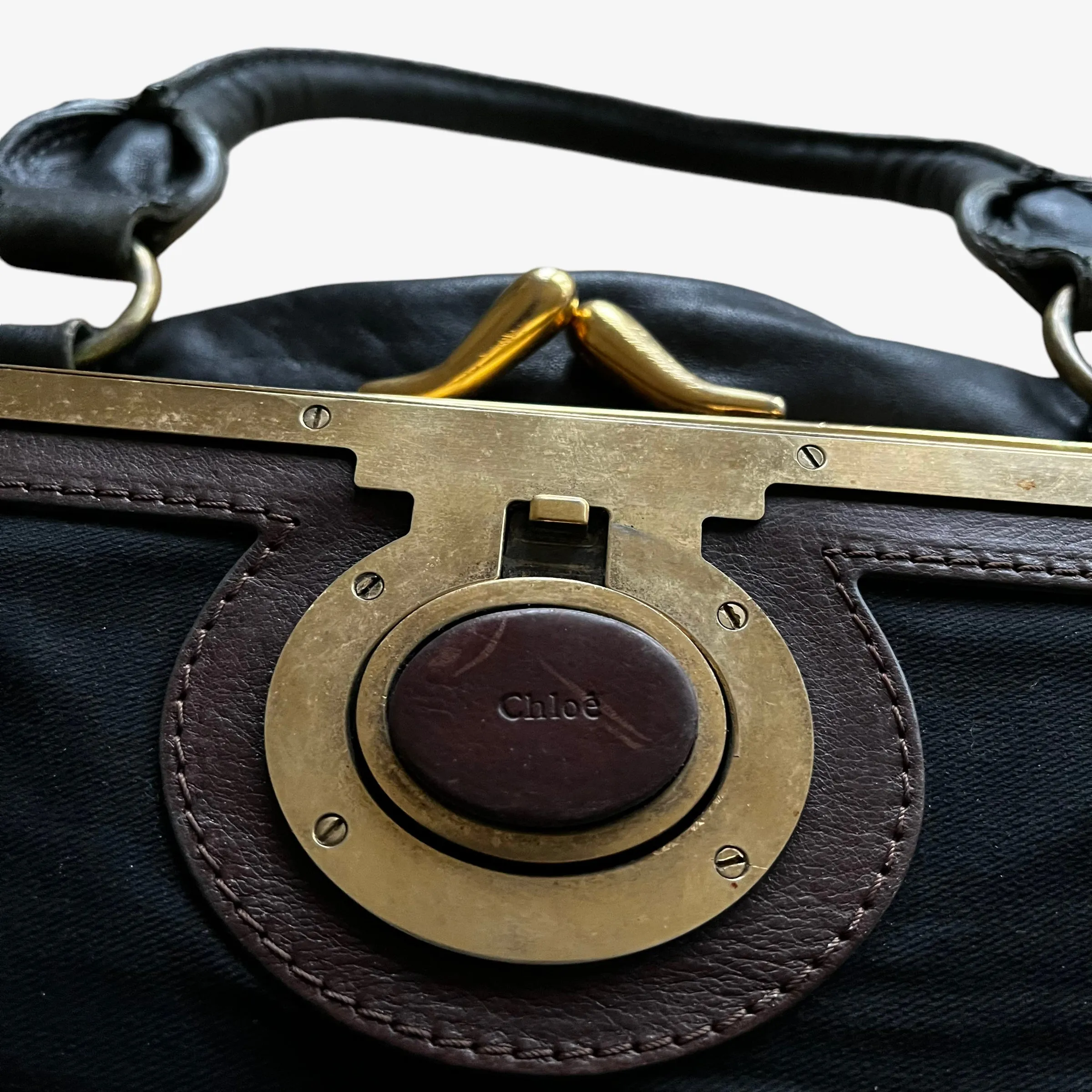 Chloé Double Frame Maggie Leather Shoulder Bag