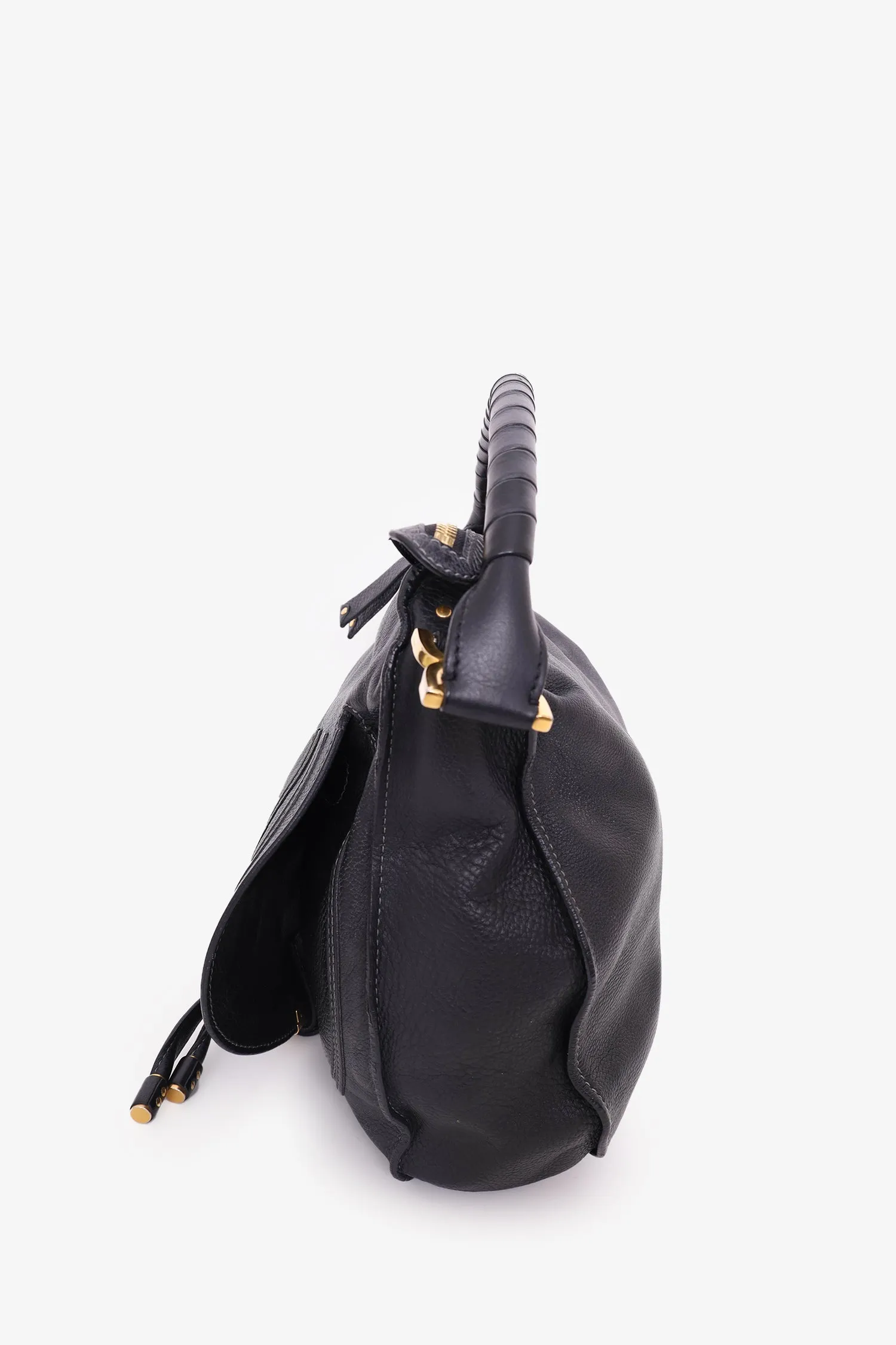 Chloe Black Leather Large Marcie Hobo Bag