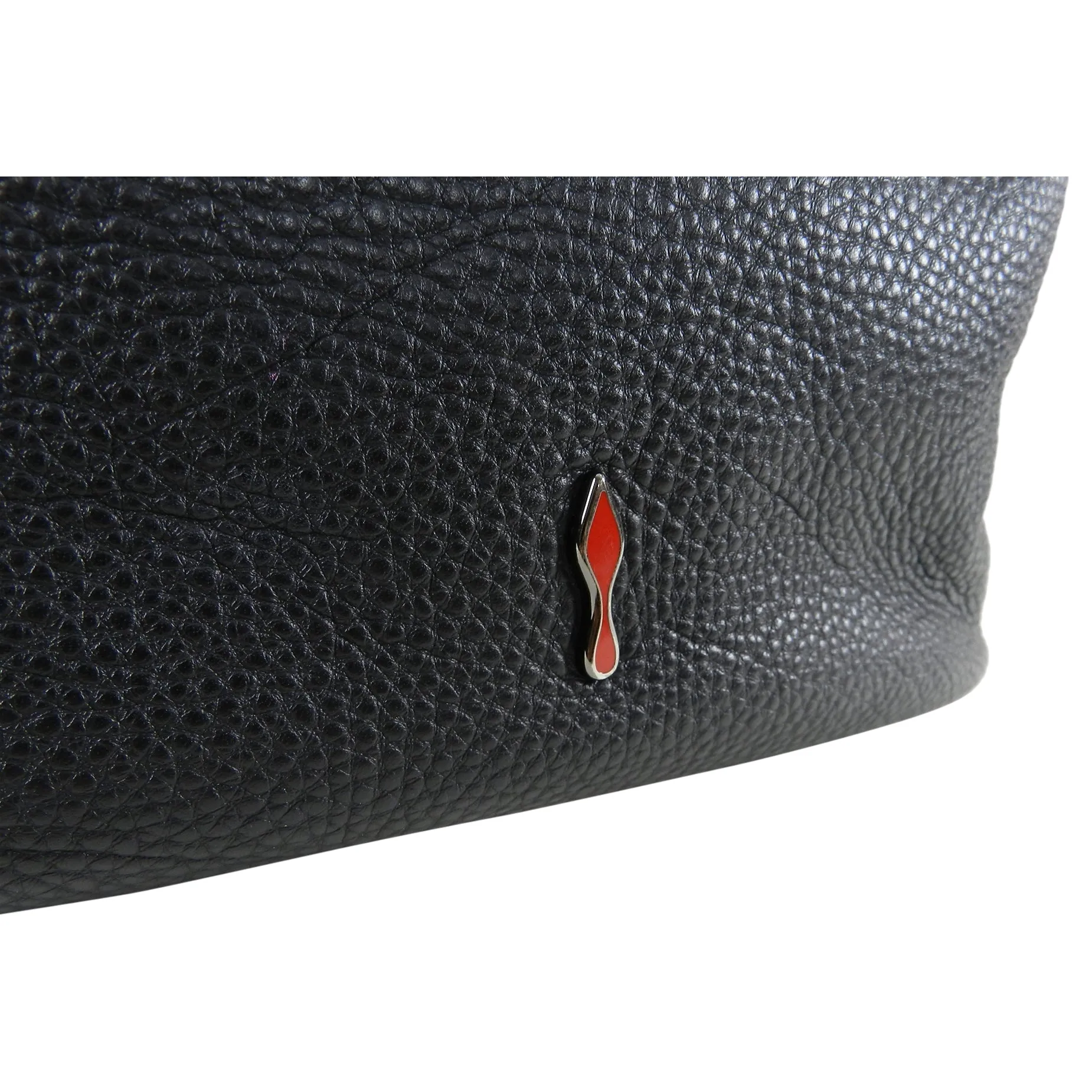 Christian Louboutin Black Leather Drawstring Studded Bag