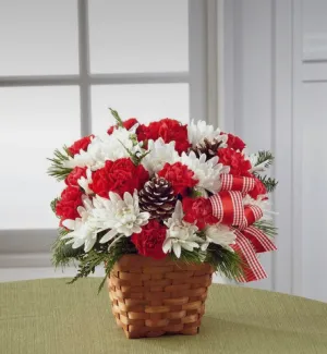 Christmas floral basket