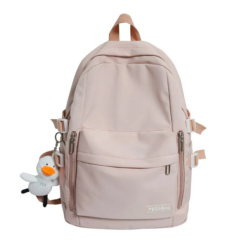 Christmas Gift Casual Backpacks Women 2021 Solid Color Women Large Capacity Teenage Girl School Bag Trend Backpack New Fashion Female Mochila