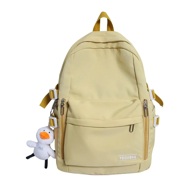 Christmas Gift Casual Backpacks Women 2021 Solid Color Women Large Capacity Teenage Girl School Bag Trend Backpack New Fashion Female Mochila