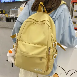 Christmas Gift Casual Backpacks Women 2021 Solid Color Women Large Capacity Teenage Girl School Bag Trend Backpack New Fashion Female Mochila