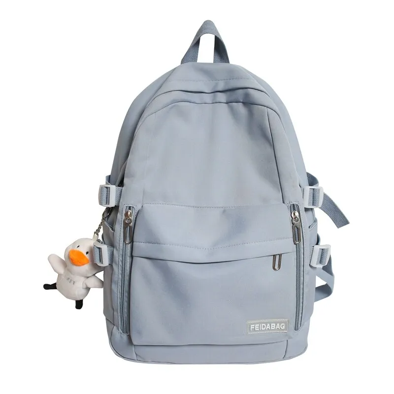 Christmas Gift Casual Backpacks Women 2021 Solid Color Women Large Capacity Teenage Girl School Bag Trend Backpack New Fashion Female Mochila
