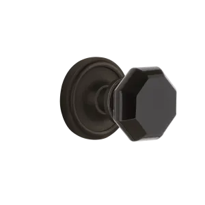 Classic Rosette with Black Waldorf Knob in Oil-Rubbed Bronze