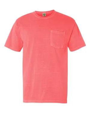 Comfort Colors Garment-Dyed Heavyweight Pocket T-Shirt 6030 Neon Red Orange