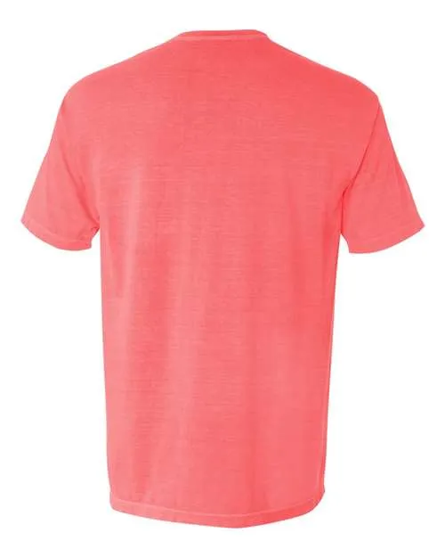 Comfort Colors Garment-Dyed Heavyweight Pocket T-Shirt 6030 Neon Red Orange