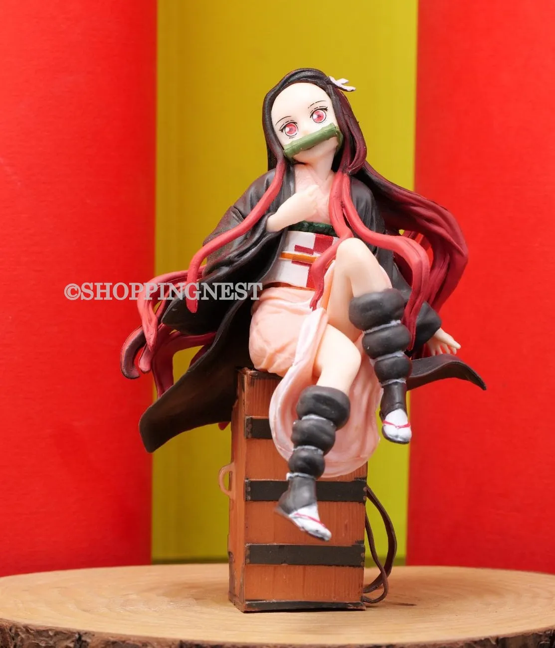 Demon Slayer Nezuko Sitting on backpack Figure  | 16Cms |