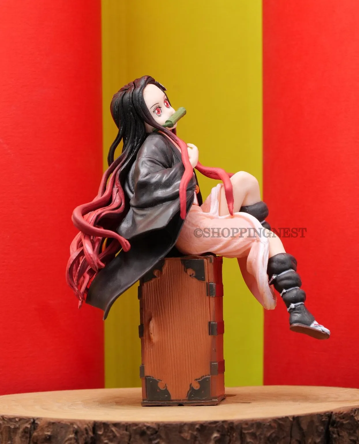 Demon Slayer Nezuko Sitting on backpack Figure  | 16Cms |