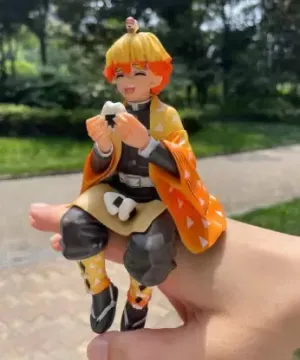 Demon Slayer Zenitsu Agatsuma Perching  PVC Model Anime Action Figure | 15 Cms |