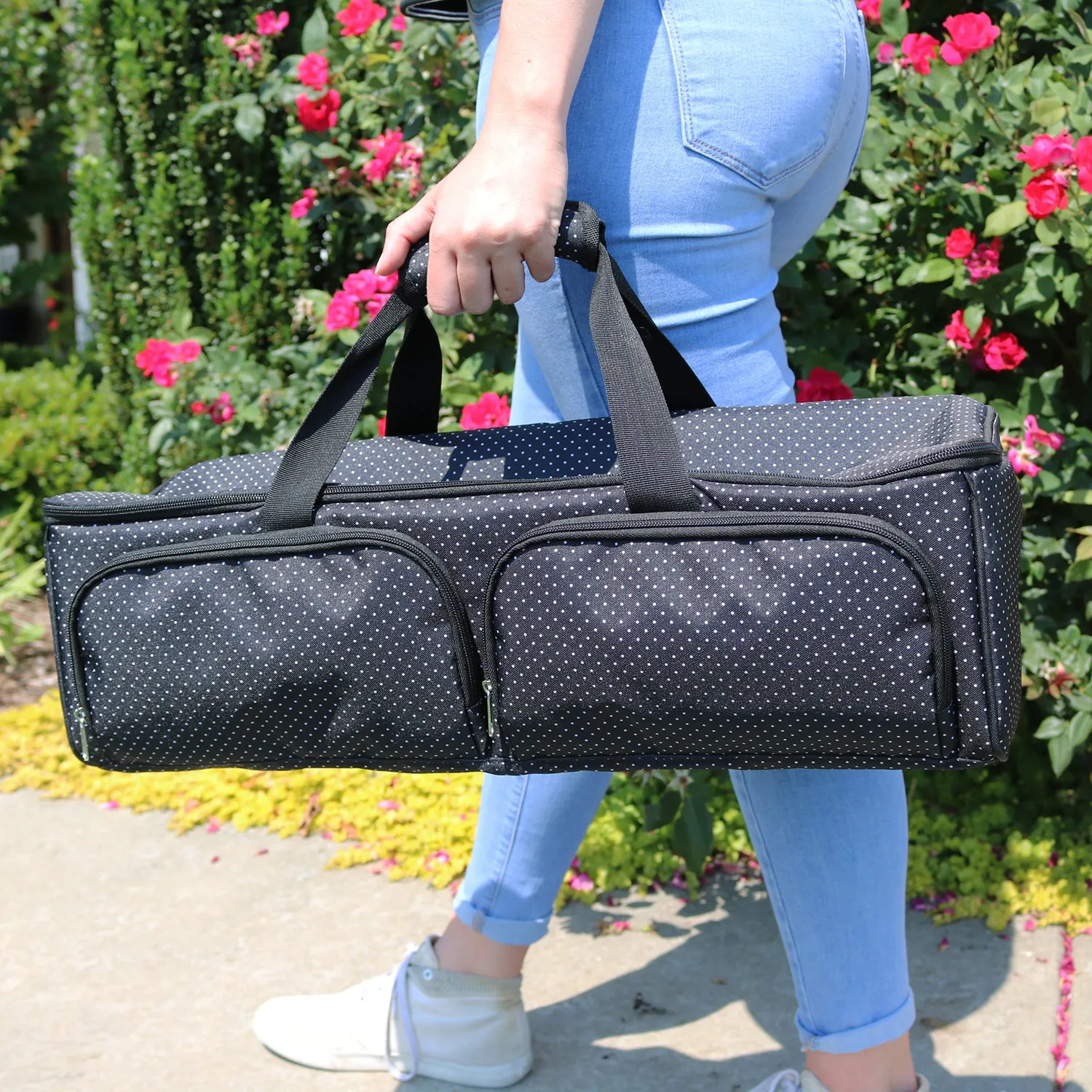 Die-Cut Machine Carrying Case, Black Polka Dot