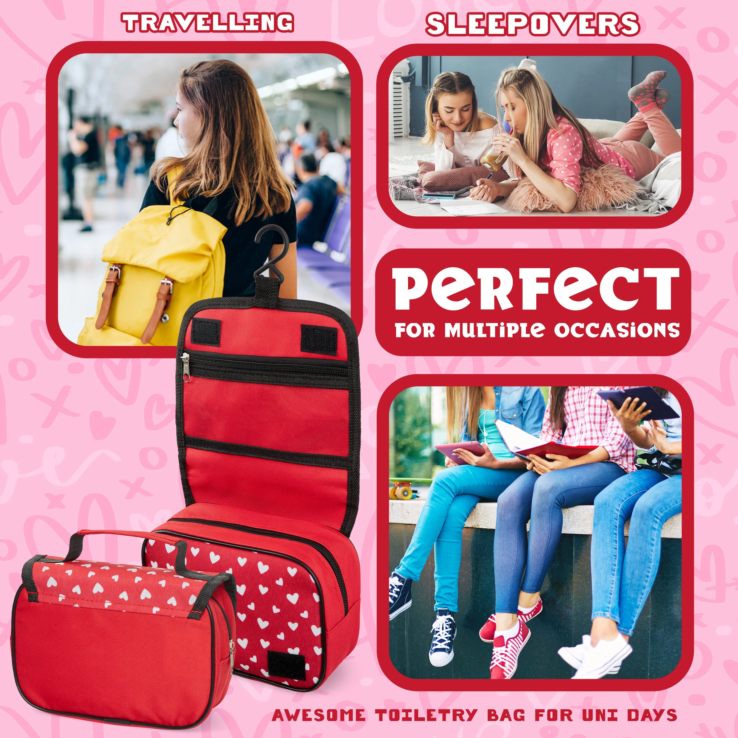 Disney Hanging Toiletry Bags for Women -Red Minnie Cosmetic Bag