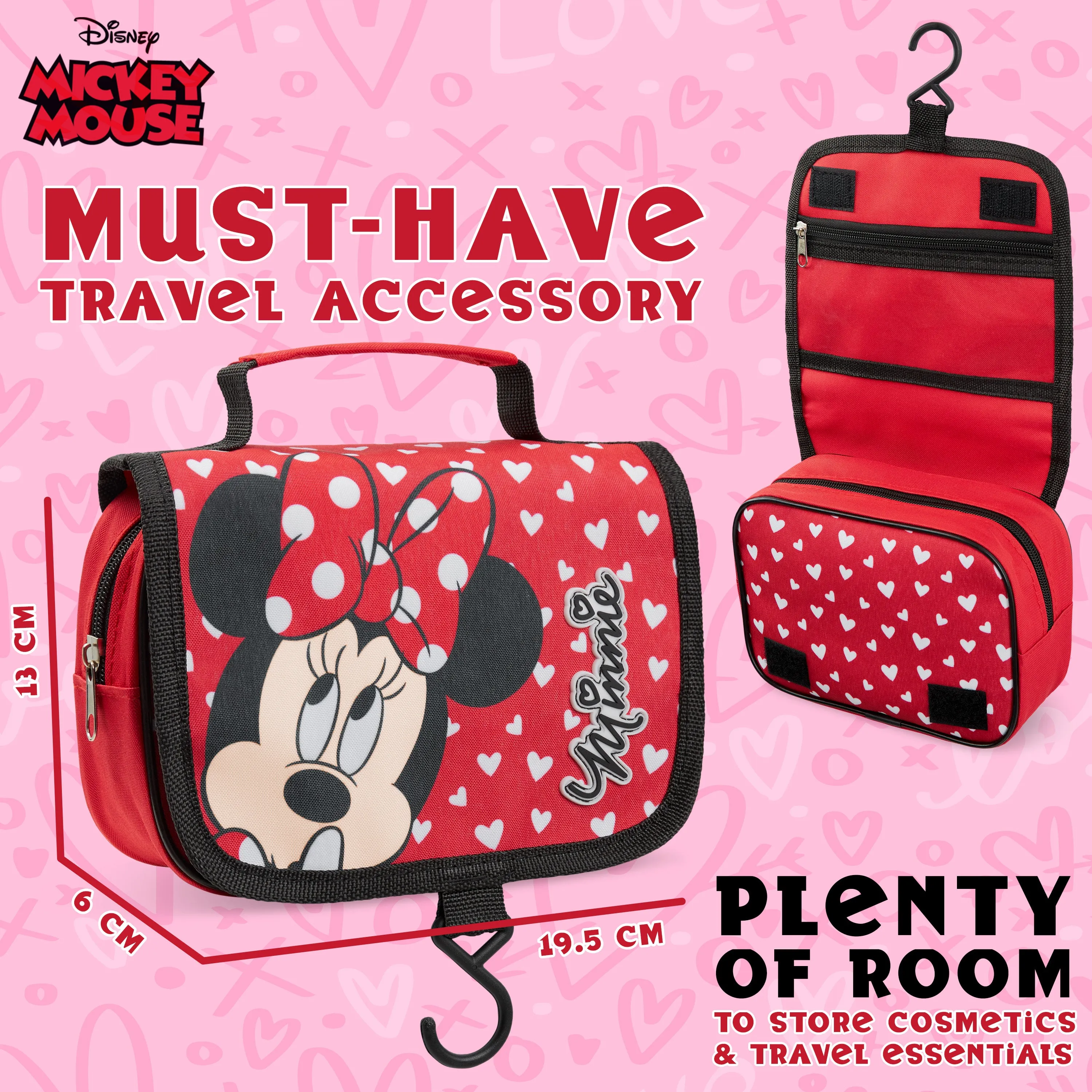 Disney Hanging Toiletry Bags for Women -Red Minnie Cosmetic Bag