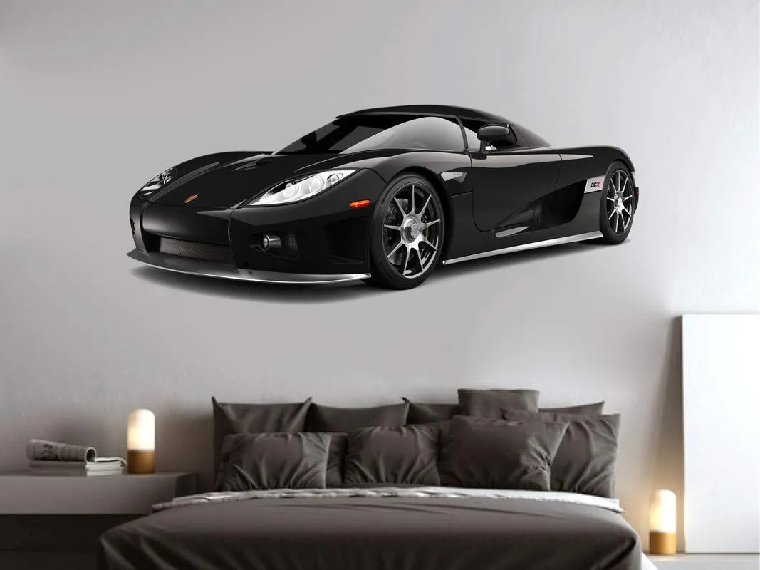 DivineDesigns Car Black Wall Sticker (Size :- 91 X 38 cm) | Wall Sticker for Living Room/Bedroom/Office and All Decorative Stickers