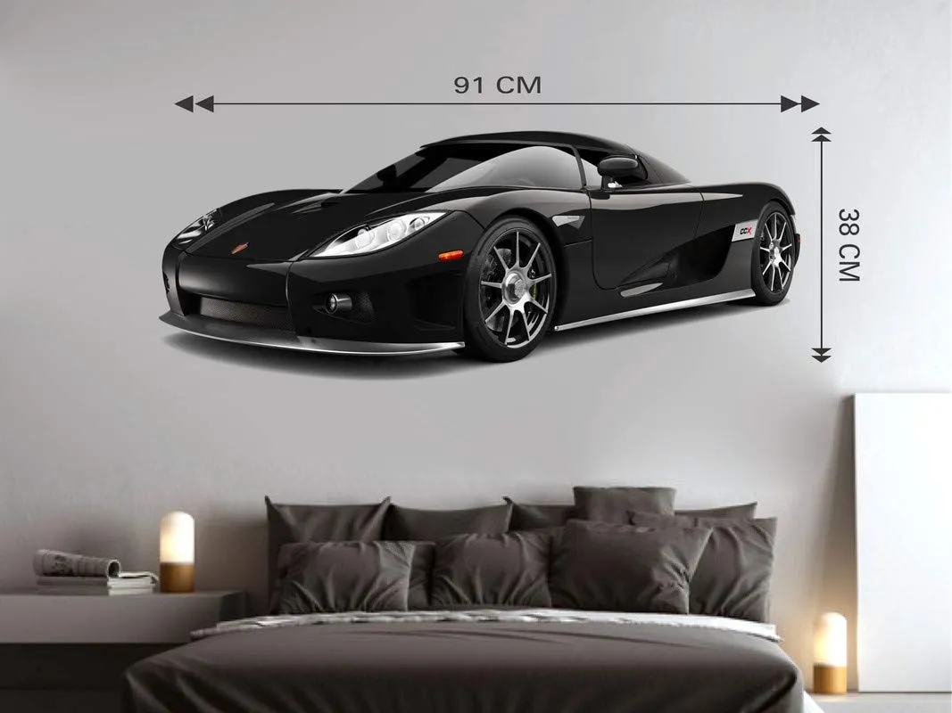 DivineDesigns Car Black Wall Sticker (Size :- 91 X 38 cm) | Wall Sticker for Living Room/Bedroom/Office and All Decorative Stickers