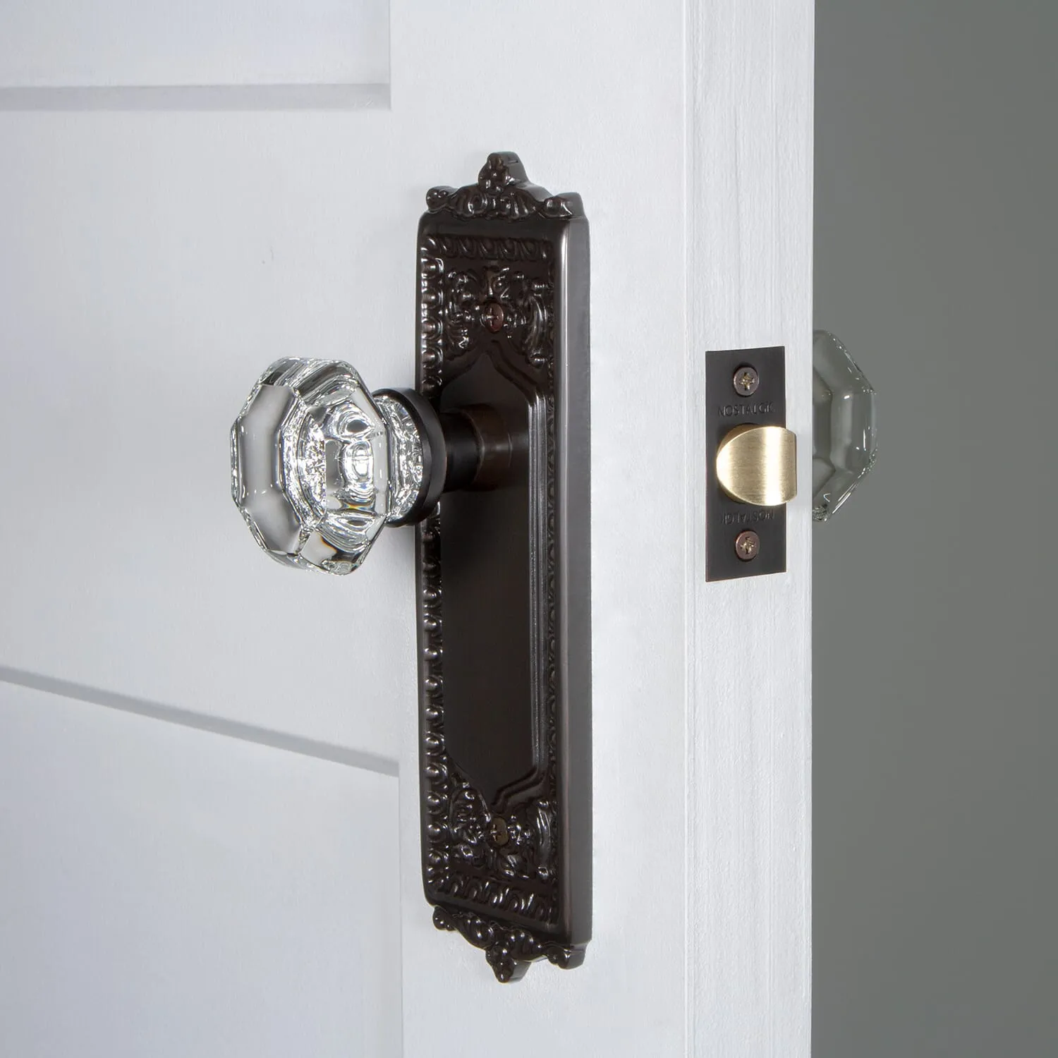 Egg & Dart Long Plate with Waldorf Knob in Timeless Bronze