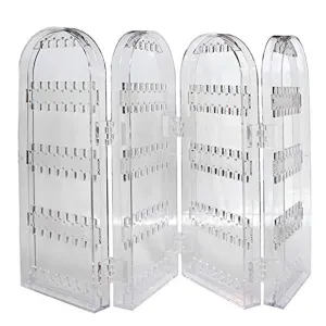Electomania Clear Acrylic Folding Earring Jewellery Necklace Hook Stand Display Holder and Organizer
