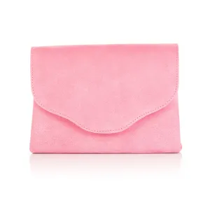 Ellie Clutch Bag - Candy Pink Suede