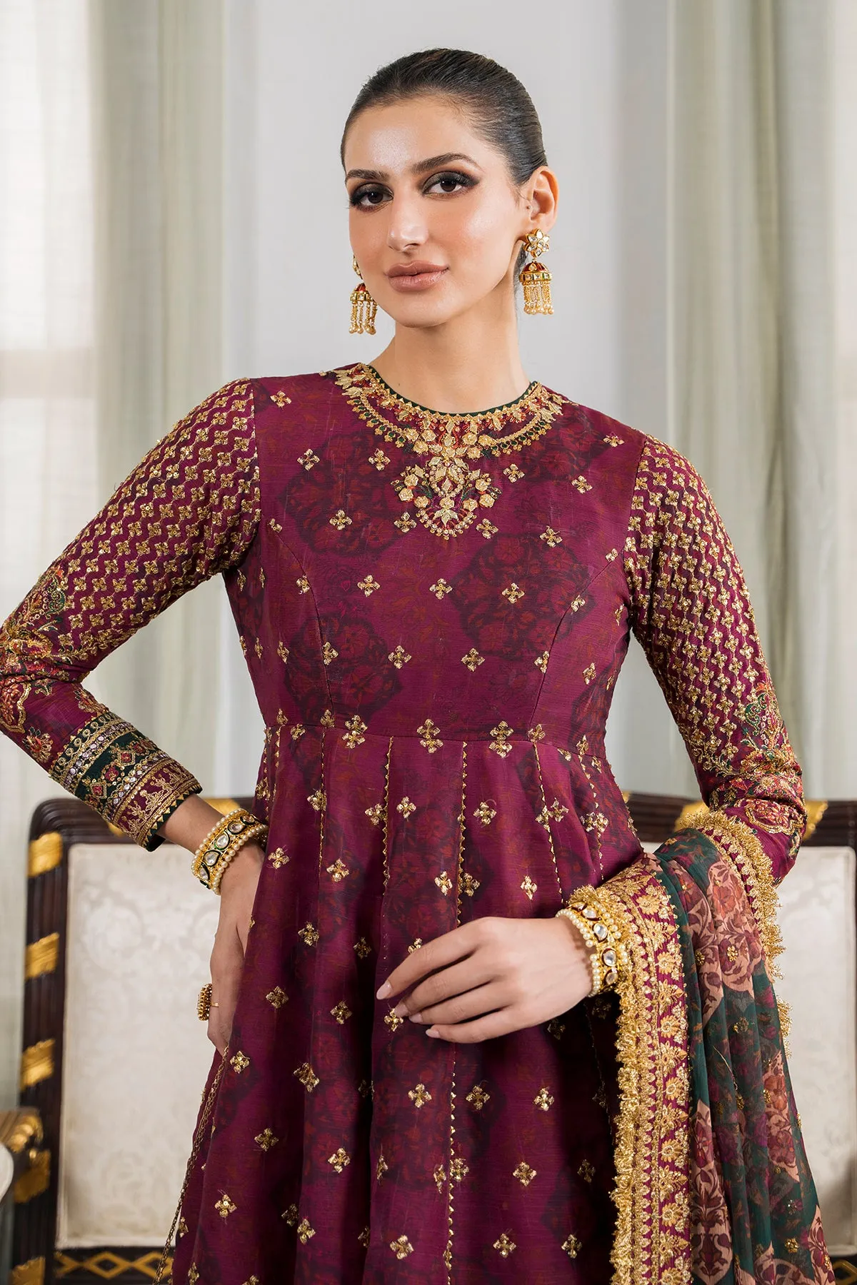 EMBROIDERED CHIFFON CH12-03 STITCHED