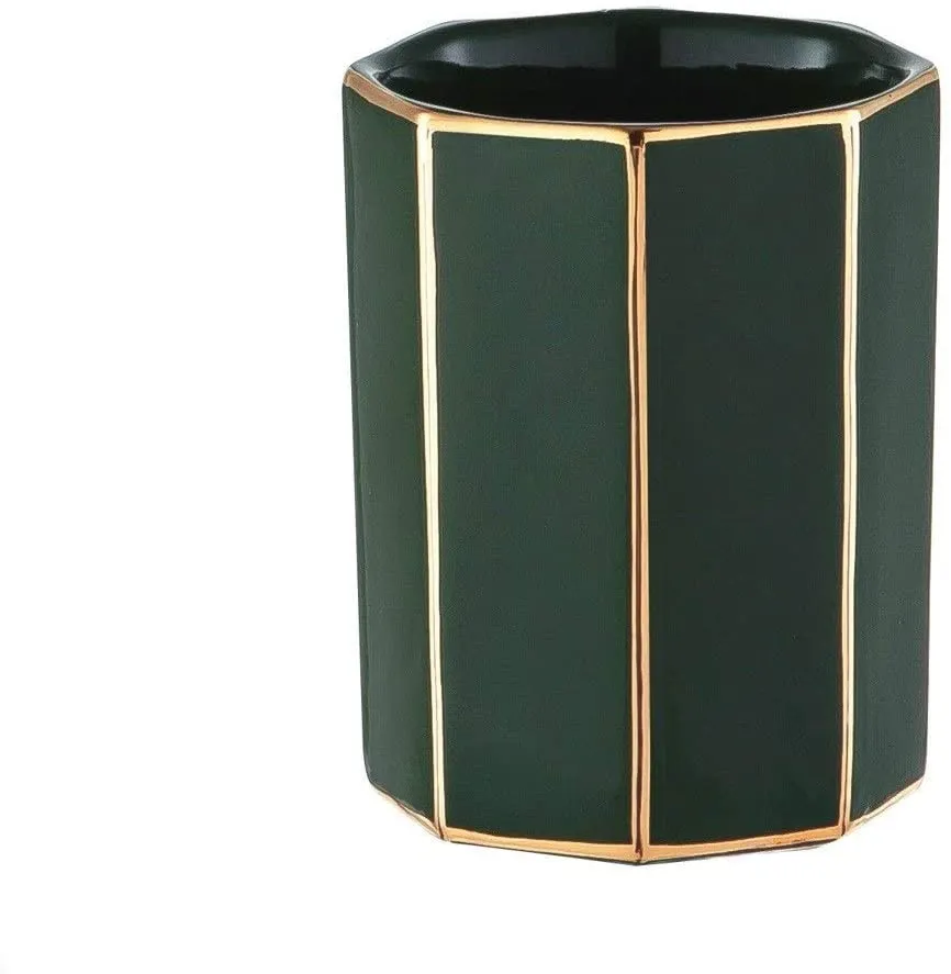 Emerald Green or Pink Octagon Shaped Bathroom Accessory Set