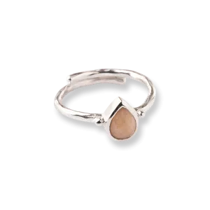 Enjoyment Peach Moonstone Ring Silver