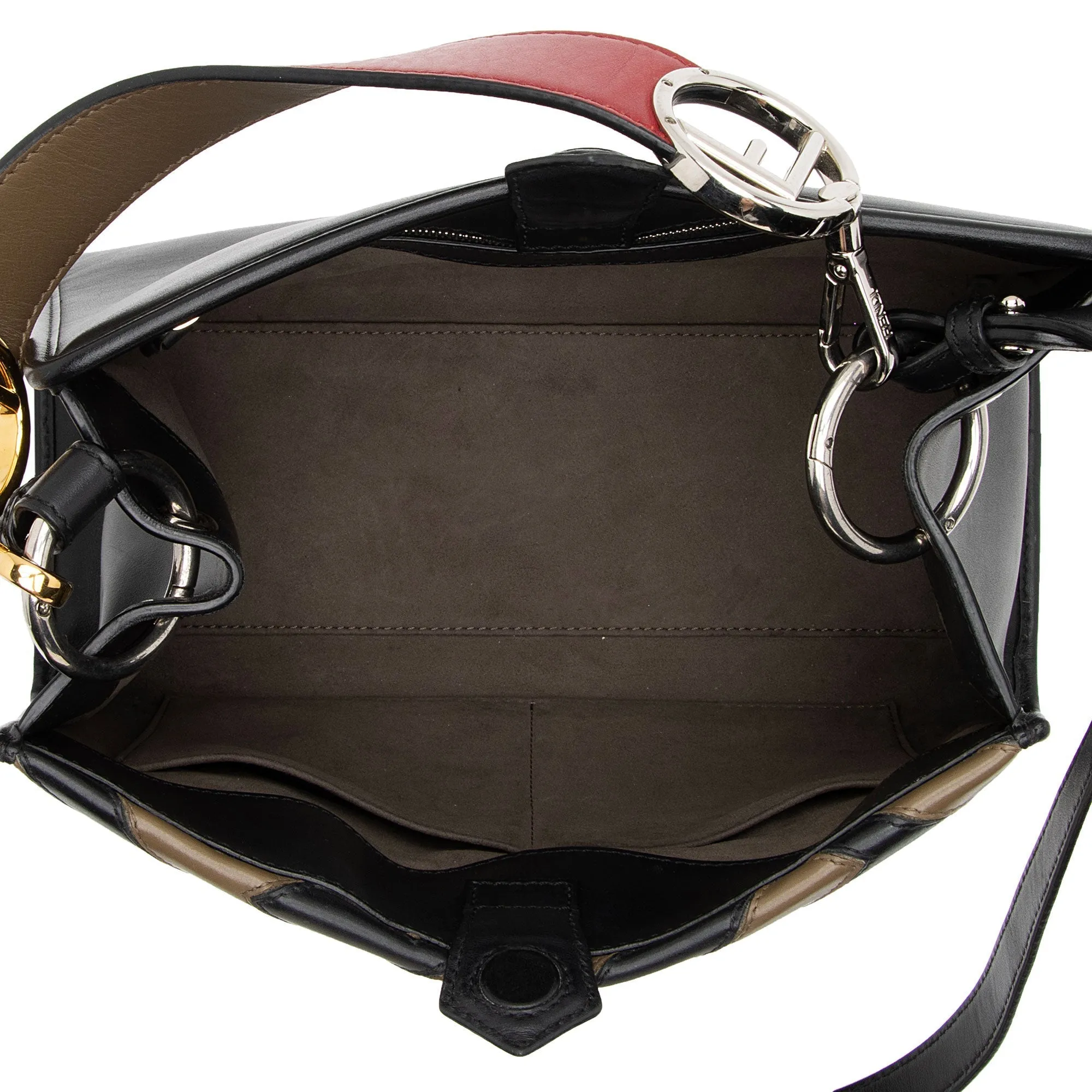 Fendi FF Calfskin Century Runaway Small Tote (SHF-6Kw03X)