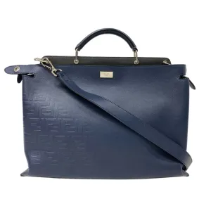 FENDI Handbag 7VA476 leather Navy Peekaboo Essential