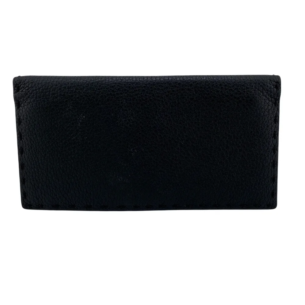 FENDI Long Wallet Purse 7M0355 leather black Celeria