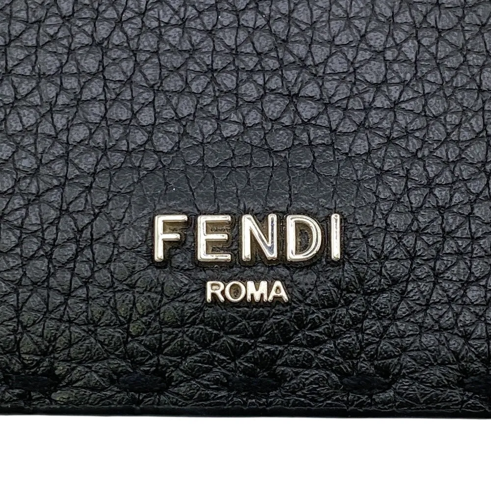 FENDI Long Wallet Purse 7M0355 leather black Celeria