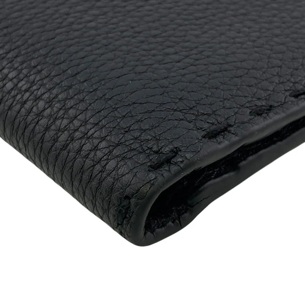 FENDI Long Wallet Purse 7M0355 leather black Celeria