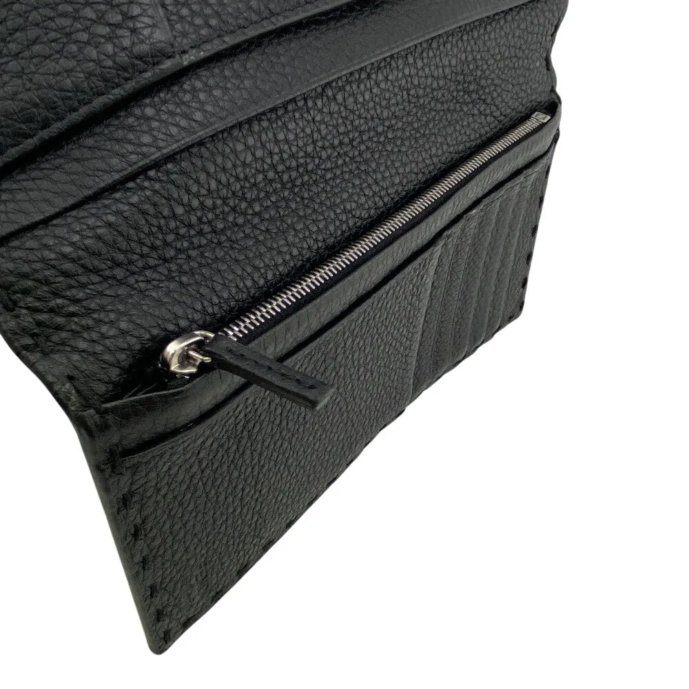 FENDI Long Wallet Purse 7M0355 leather black Celeria